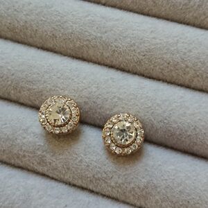 J. Crew Elegant Gold tone crystals Stud Earrings